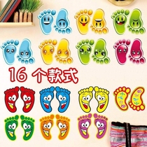 Sticker Floor Footrest Small Feet Girl Feet Print Ground Sticker School Cute Bedroom Kindergarten