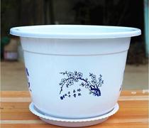 Red White Premium Plastic Flower Pot Round Large Thicken Thickened Flower Pot Gardening Balcony Tray Flower Tray