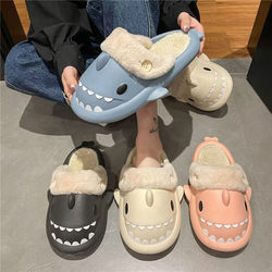 New parent-child cotton slippers for winter, warm and non-slip, waterproof and cute indoor removable home cartoon men's slippers for couples