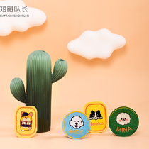 Short-legged captain embroidery model walking dog shit bag Poop bag picker Dog snack bag Pet avatar listing