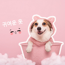 Short leg captain pet cotton coat dog flannel pink cute pajamas Non-stick hair warm pet clothes Corgi