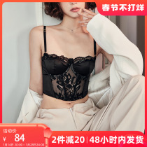 Underwear Womens Adjustable Thin Section Large Chest Shows Small Closure Anti-Sagging Bra Lace Sling Fishbone Body Shaping Corset