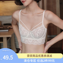 New 2022 summer bra set with thin section large breasts small breast lift gathered breasts anti-sagging beautiful back underwear