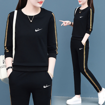 Official flagship store Official Flagship Store Casual Sportswear Suit Womens Spring Autumn Season New Loose Big Code Two Suits