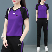 Official web official flagship store sports suit womens summer 2022 new ladies casual wear two sets of damp