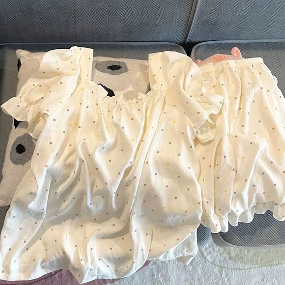 여름에 여성을위한 가슴 패드 잠수함이있는 한국 색 폴카 점이 새로운 짧은 슬라이드 반바지 달콤한 인터넷 유명인 학생 기숙사 홈 여름에 여성을위한 가슴 패드 잠수함이있는 한국 색 폴카 점이 새로운 짧은 슬라이드 반바지 달콤한 인터넷 유명인 학생 기숙사 홈