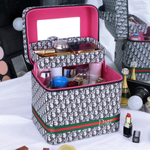 New cosmetic bag women portable large capacity Net red multifunctional cosmetics storage box size simple suitcase