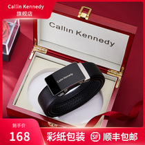 Callin Kennedy belt mens leather high grade belt automatic buckle pure cowhide business tide belt