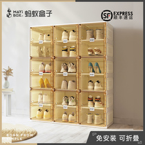 Ant box transparent thickened shoe box storage box aj shoe cabinet artifact shoe storage drawer type plastic simple shoe rack