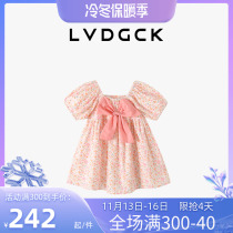 LVDGCK Girls' Dress 2022 New Summer Ocean Gas Children Butterfly Break Flower Skirt