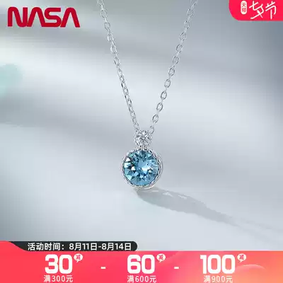 NASA joint Ocean Heart 925 Sterling Silver Necklace Necklace All-match clavicle accessories Crystal simple gift for girlfriend