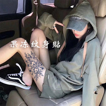 Tattoo Sticker Leg Woman Juice Chest Front Waterproof Persistent Flower Arms Advanced Ins Wind Mesh Red Big Picture Emulated Two-piece Dress