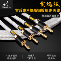 ATAUDIO Fever Speaker Line Original single crystal copper silver plated HiFi horn line Banana head Y plug in the main speaker line