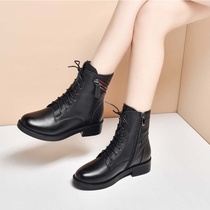 (Xiang Yin) new fashion pocket women Martin boots British style leather thick heel small short boots Xiang Yin shoes industry