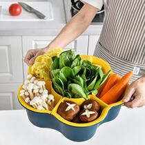 JX new layer double layer drain hot pot basket multi-function grid rotating household pattern ZG platter TXT