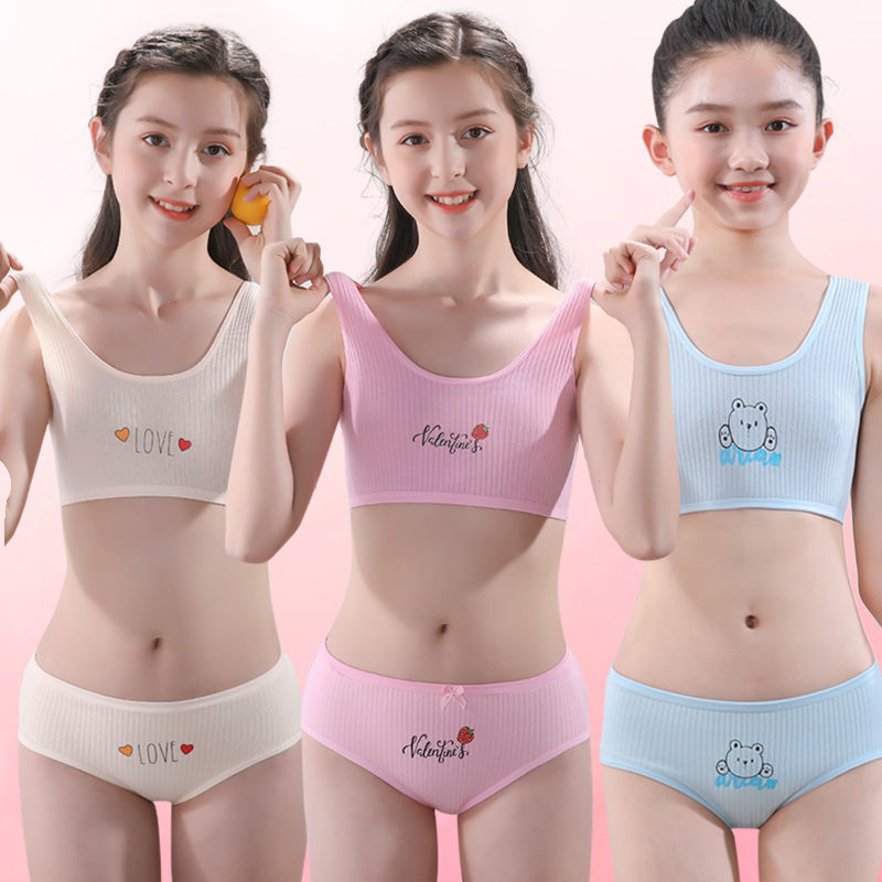 Girl Puberty Underwear Primary School Student 10-Year-Old Little Girl Youth  Vest Children Tube Top Seamless Bras 12-Year-Old