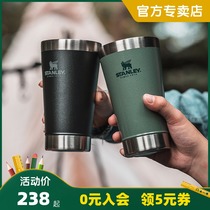 STANLEY beer mug outdoor double straight Cup stainless steel double insulated water Cup desktop Mark hand Cup