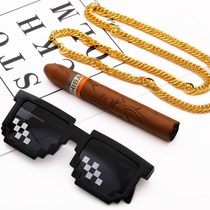 Big gold chain props Big gold chain Social people aluminum chain Clavicle necklace Hip-hop nightclub bar metal chain