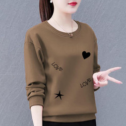 Long-sleeved T-shirt for women 2023 new middle-aged and elderly mother's wear large size loose bottoming shirt spring and autumn age-reducing tops