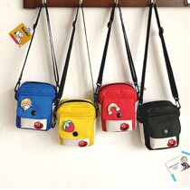 Childrens zero-wallet boy student inclined satchel canvas cartoon small satchel student single shoulder little girl casual female