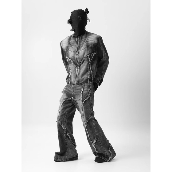 High Street Vibe old breasted short shoulder pad denim jacket men's retro loose straight flare jeans suit
High Street Vibe old breasted short shoulder pad denim jacket men's retro loose straight flare jeans suit