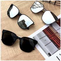 Retro square round face black sunglasses men's personality trendy ins super trembling dance di sunglasses women's net red beach