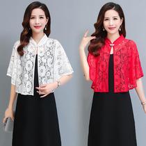 Large size lace shawl outside with womens 2020 Summer cloak sunscreen cheongsam Cape large size sleeveless blouse fairy