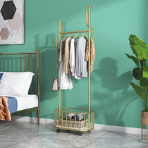Hanghanger Ground Floor Bedroom Movable Cloakable Hood Nordic Light Lavish Minima Contained Clothes Hanger Home Iron Art Hanging Rack