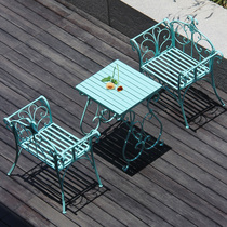 Balcony Outdoor Table And Chairs Combine Outdoor Iron Art Small Tea Table Minima Casual Patio Terrace Table and chairs Three sets