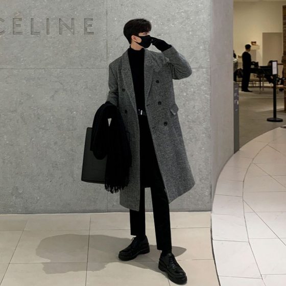 Korean version of casual thickened men's tweed trench coat loose winter jacket for men MYQ mid-length tweed coat
Korean version of casual thickened men's tweed trench coat loose winter jacket for men MYQ mid-length tweed coat