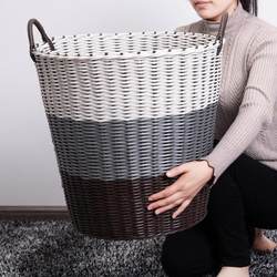 Plastic rattan dirty clothes basket dirty clothes storage basket clothing household laundry basket clothes basket toy bucket woven frame basket