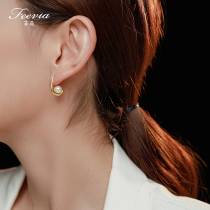 S925 silver freshwater pearl earrings female exquisite small simple design advanced sense Korean tide earrings earrings jewelry