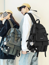 Solid color school bag male college student fashion brand backpack large capacity leisure trend high school student backpack male junior high school student