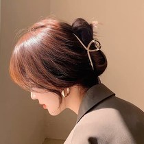 Grab clip silver large hairclip female French retro Korean ins temperament elegant metal back head grab clip shark