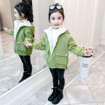 Girl Jacket 2022 Autumn Winter New Ocean Air Korean Version Fashion Internet Red Girl Winter Dress Plus Suede Thickened Casual Windsuit