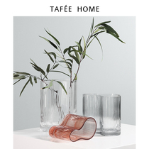 Tafee transparent art vase Nordic modern minimalist living room dining room creative flower pattern room decoration flower arrangement