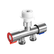 TOZ washing machine faucet snap-in one-in-two-out diverter one-to-two adapter three-way to two-outlet angle valve