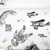 Two-dimensional room decoration poster wall sticker bedroom boys anime cartoon cartoon dormitory wall wallpaper self-adhesive