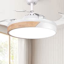 Nordic ceiling fan light solid wood fan light restaurant electric fan chandelier with fan household integrated electric fan light Macaron