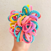 Autumn and winter high elastic childrens hair ring Hair rope color tie hair band Plush rubber band Korean version of the basic mixed hair ring