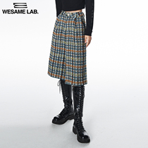 WESAME LAB original niche design sense small fragrant style woven plaid high waist straight shorts cropped pants women