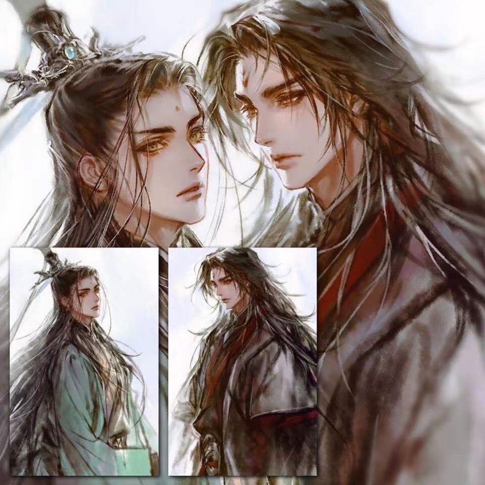 人渣反派自救系统同人插画耽美沈清秋洛冰河明信片小卡片海报周边