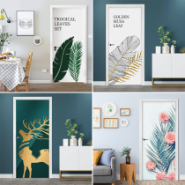 Nordic entry doors Decorative Doors Stickers Wall Paper Self-Adhesive Dorm Renovation Personality Creative Cartoon Renovated House Door Stickers
