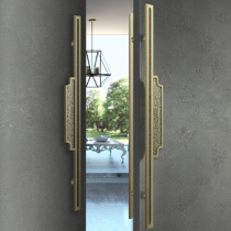 Door Handle Clubhouse Bag Compartment Ancient Bronze Space Aluminum Engraving Jade Studded Shop With Frame Glass Door Chinese Handle