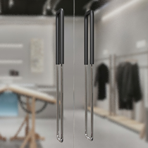 Stainless steel upscale wood door handle shop glass door handle hotel with frame door clubhouse door big handle