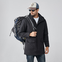 Outdoor Winter couple long jackets three-in-one piece ke chai xie mao windproof waterproof Mountaineering