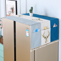Single door refrigerator cover cloth Double door dust cover towel Nordic wind dust cover drum washing machine cover multi-purpose cover towel