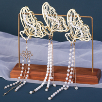 Hairdressy Handmaids accessories Butterfly Hair Clip Pearl Streaming Su Grab Clip Rear Nip Back Press Head Adorned With Ancient Wind Hair Accessories Woman