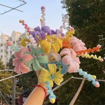 Make ultra-dense fur Birthday Gift Children Plush Strips Twist Floral Creativity Twist Stick Plush Bouquet Diy