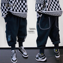 Homemade childrens sweatpants Boys spring new Korean version of the tide brand casual loose medium and large child clothing long pants